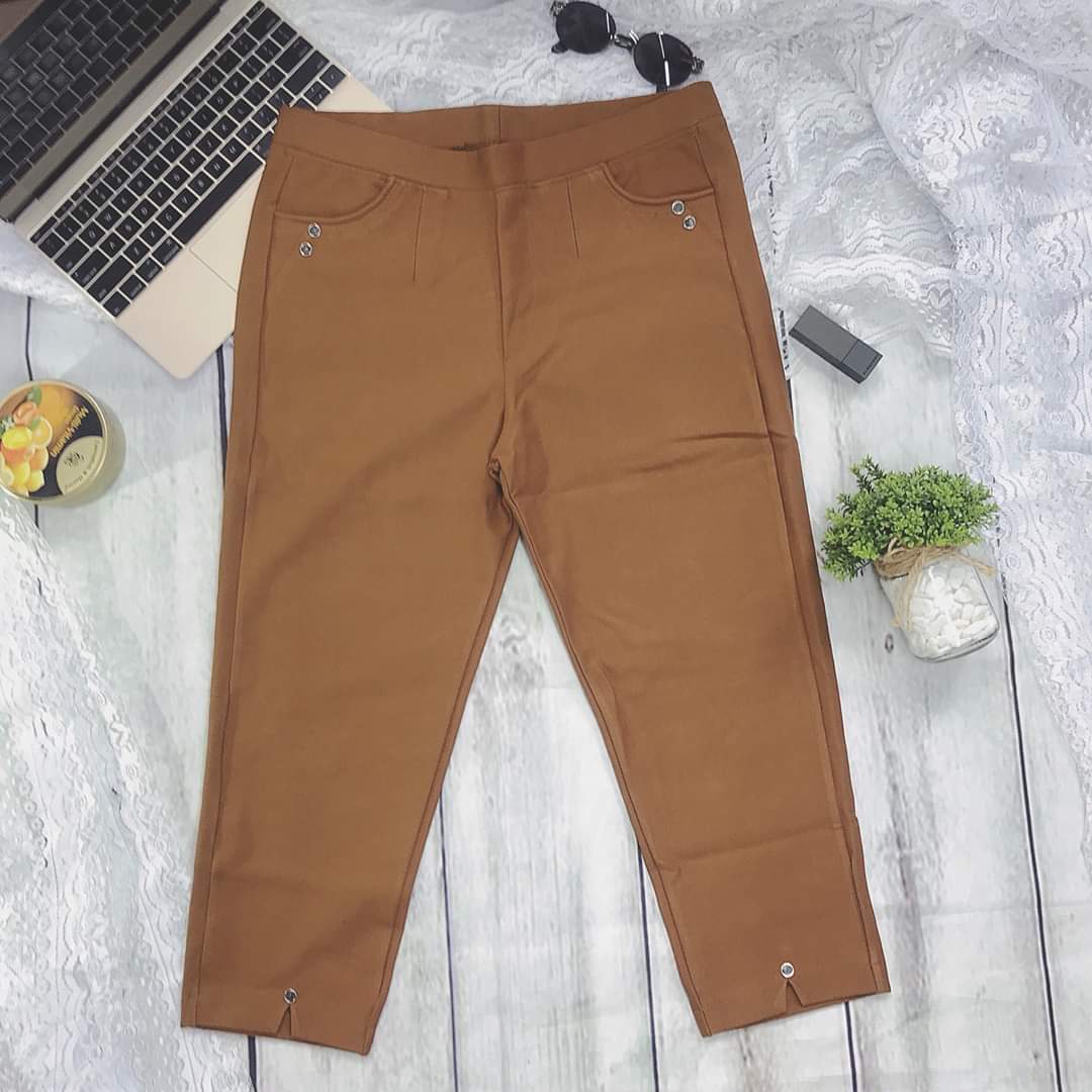 [HCM]Quần cotton lưng thun 9 tấc ( mẫu trơn)