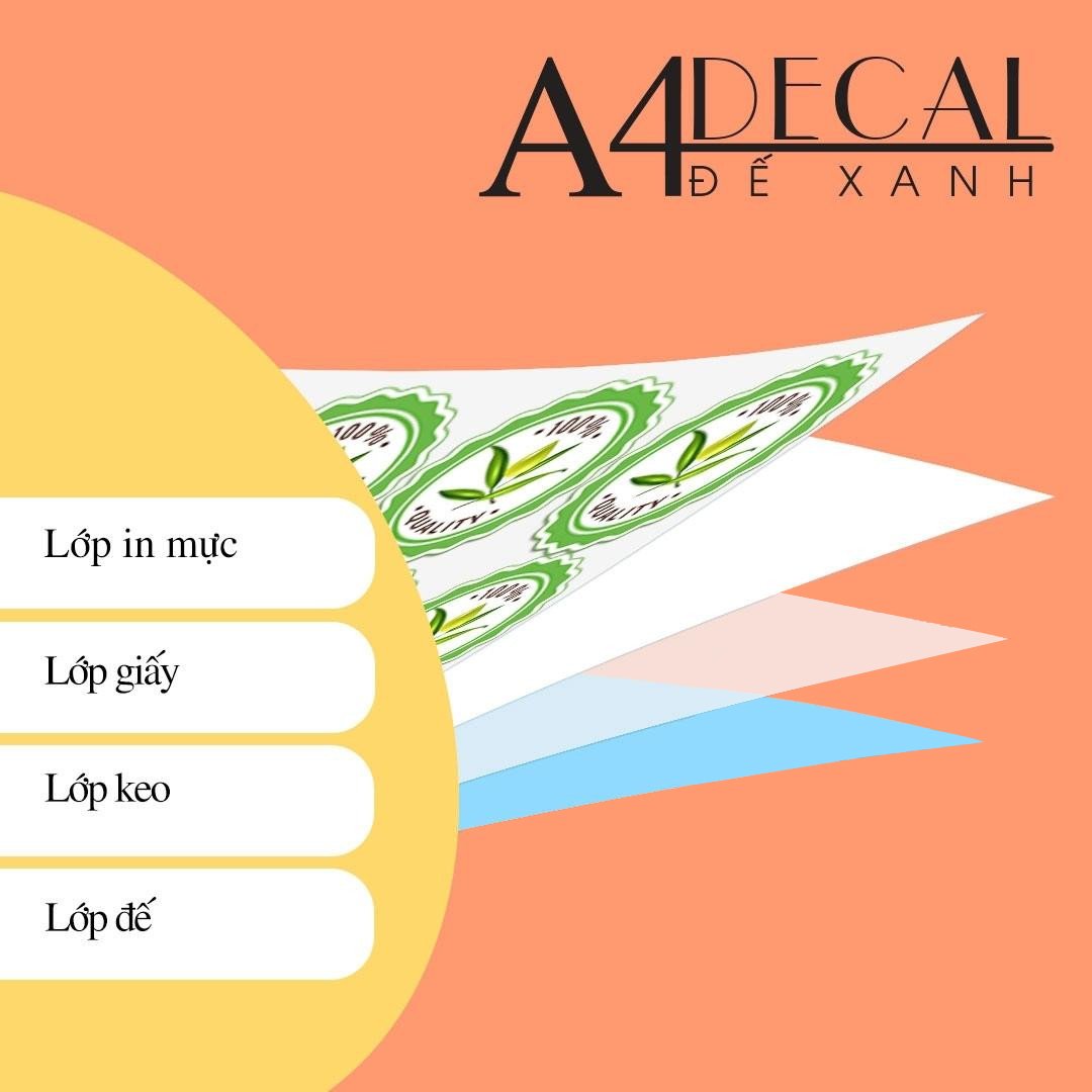 DECAL ĐẾ XANH KHỔ A3( XẤP 100 TỜ)