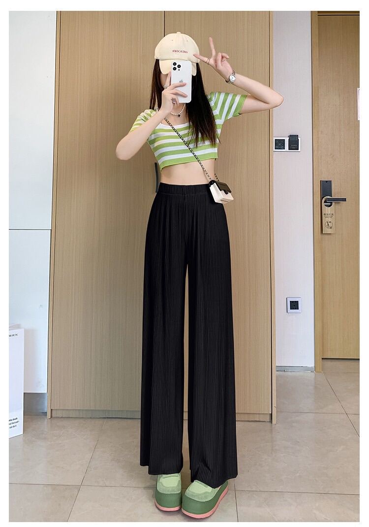 [25-27/4 Hoàn tiền 15%]Quần ống suông gân thun lạnh - M06