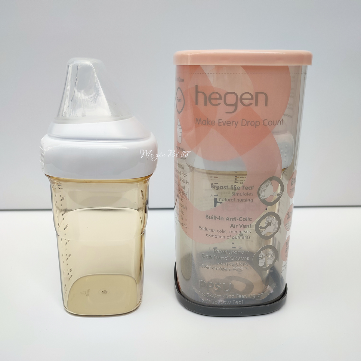 Bình sữa hegen cao cấp có hỗ trợ đổi size núm ti