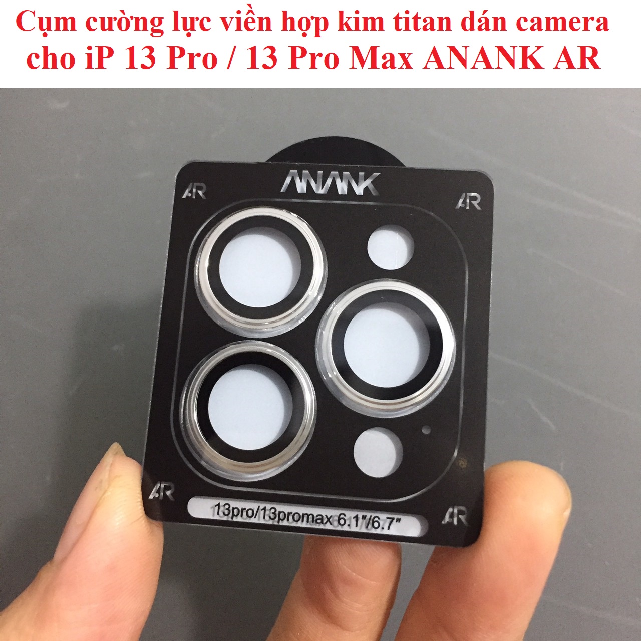 Cụm cường lực viền hợp kim titan dán camera cho iP 13 Pro 13 Pro Max ANANK