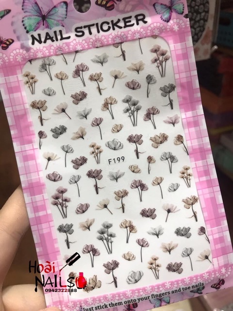 Sticker hoa Phụ kiện Nail