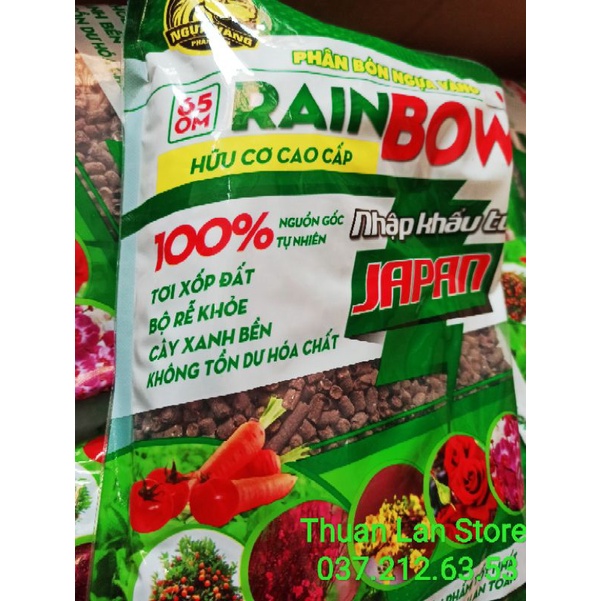 Set 2gói Phân Tan Chậm Hữu Cơ RAIN BOW Nhập Japan 1kg
