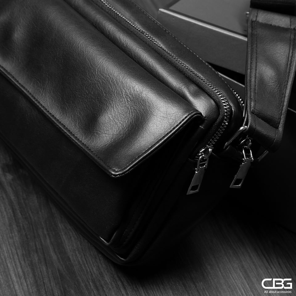 TÚI ĐEO CHÉO UNISEX MESSBAG DA PU (ĐEN) HNA