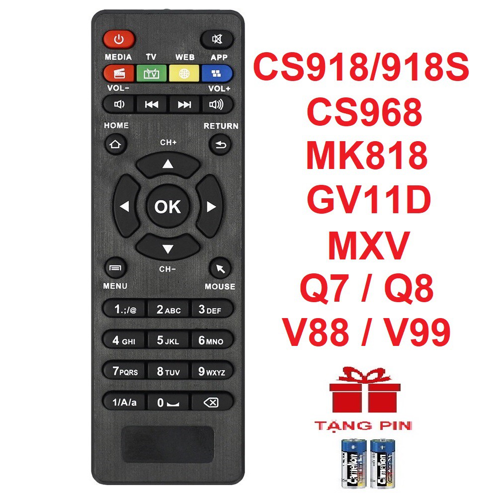 Remote điều khiển android tv box cs918s cs918 mk818 cs968 gv11d mxv q7 q8 v88 v99 tivi box