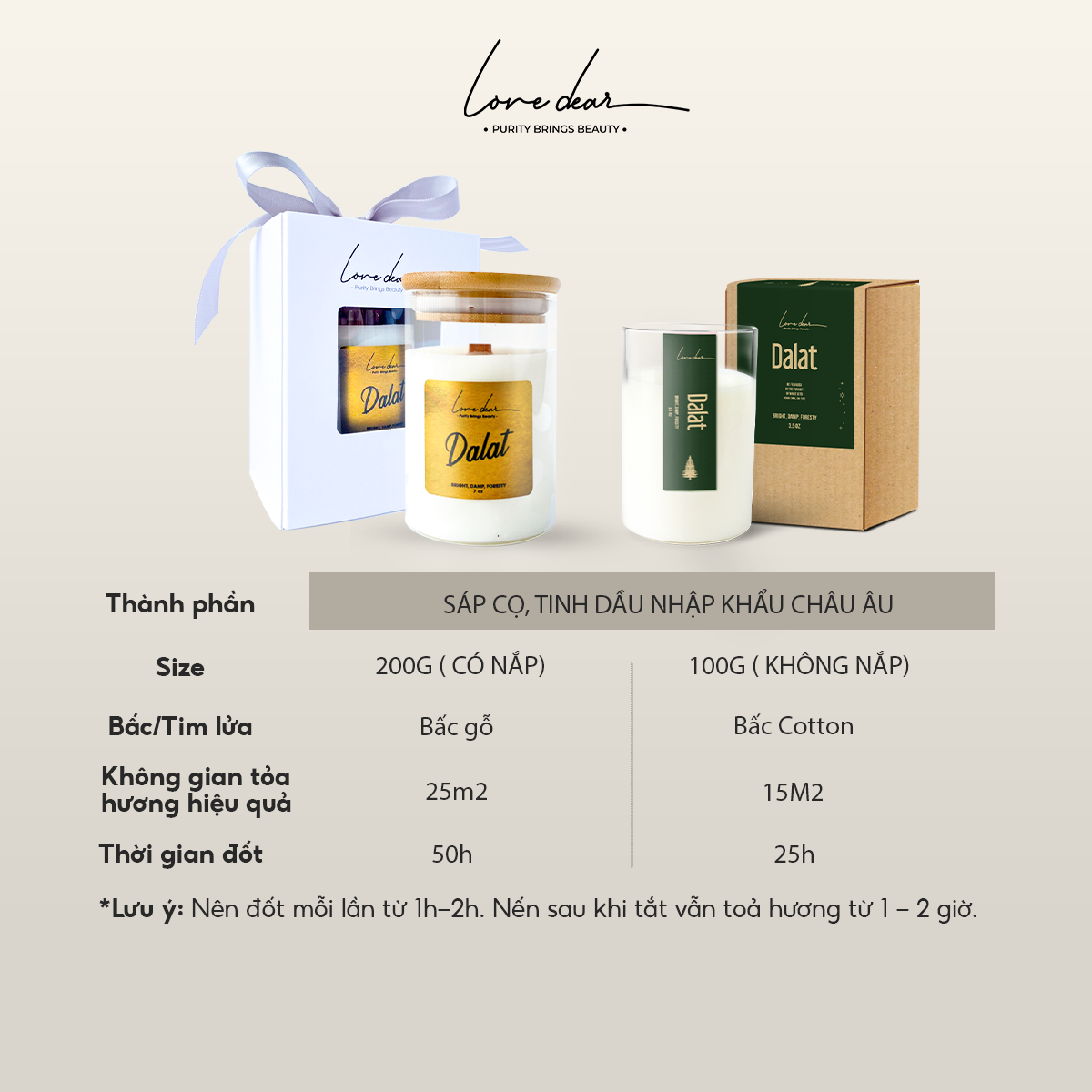 Nến Thơm Tinh Dầu Cao Cấp LoveDear- Make A Wish 200g