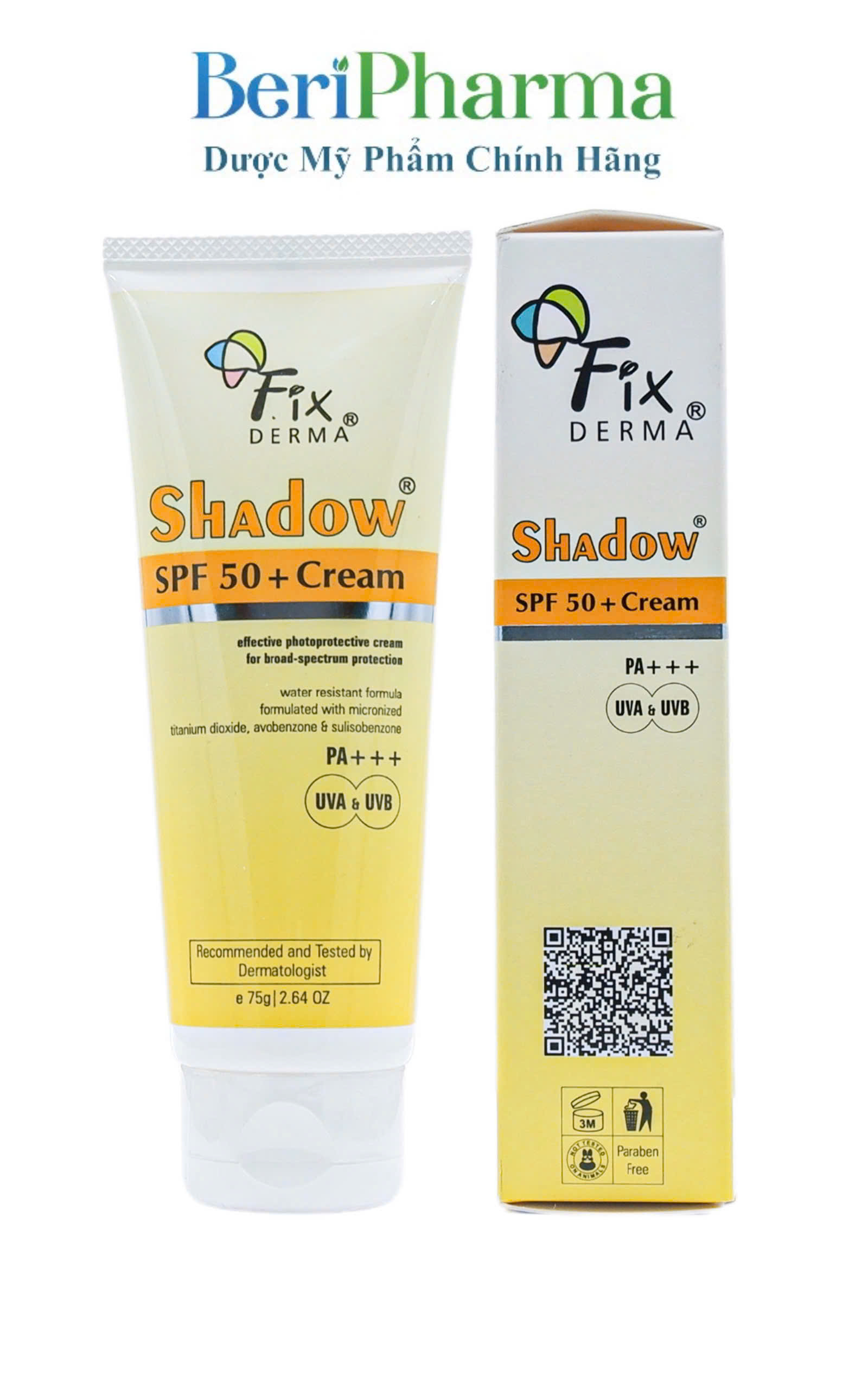 [HCM]Fixderma Kem Chống Nắng Shadow Spf50+ Cream 75g