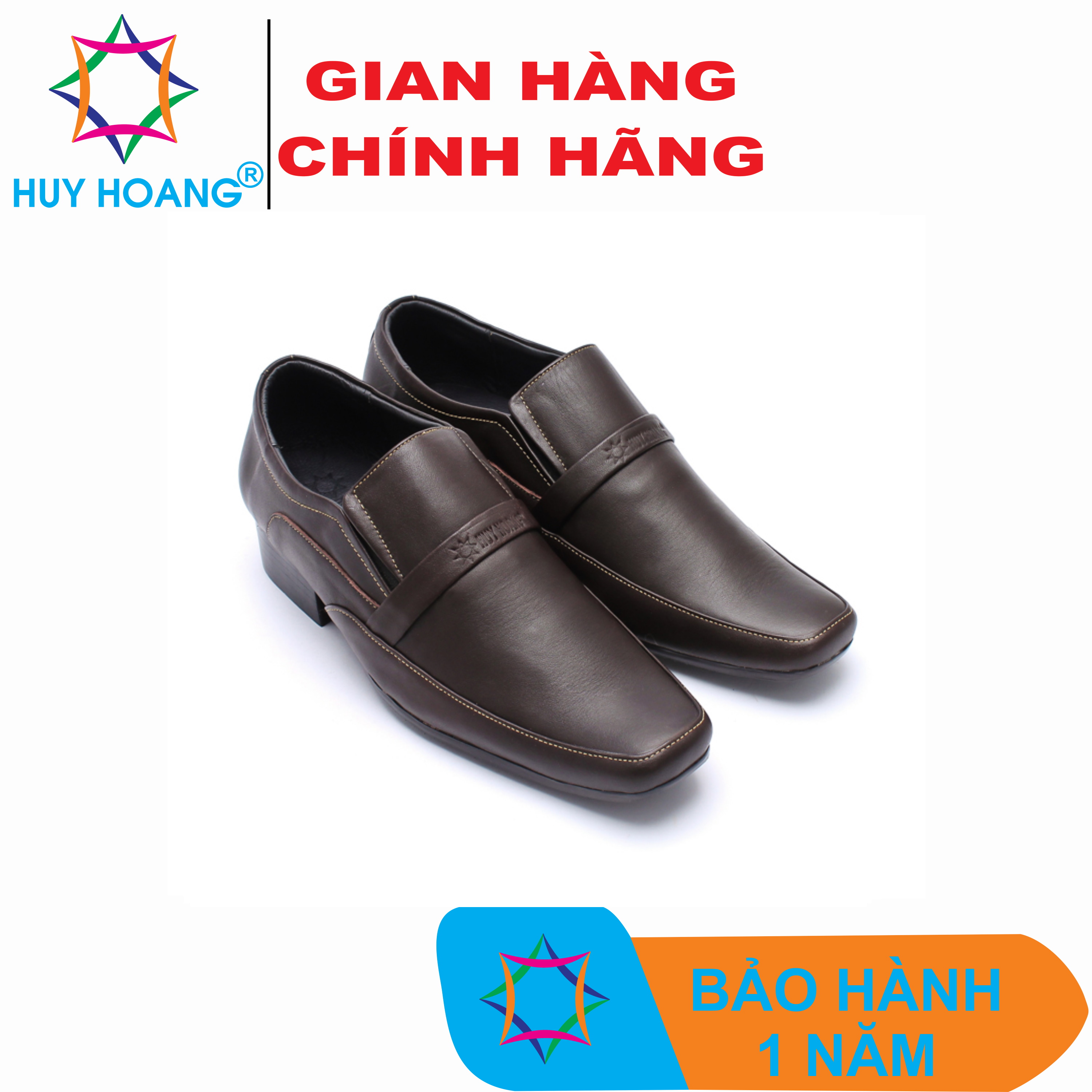 Giày nam da bò màu nâu đất TH7134