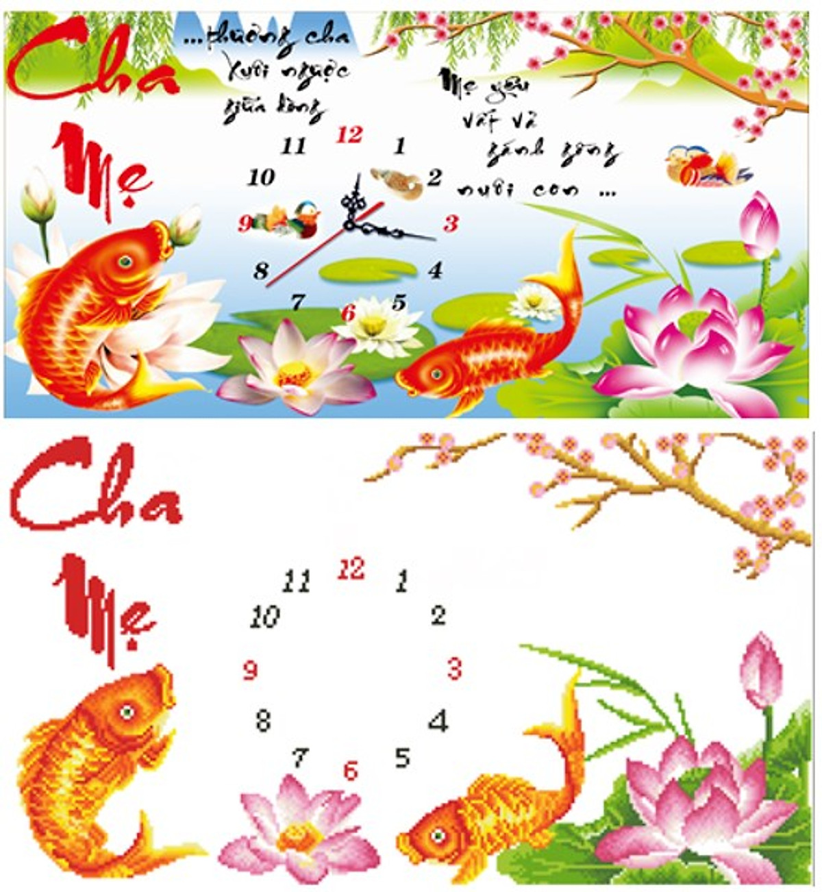Tranh đính đá cao cấp Venus Cha Mẹ -KT: 75x50Cm