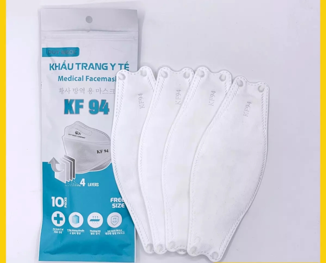 Khẩu Trang 4D MASK KF94 Công Nghệ Dập Hàng Quốc, Thiết Kế Thời Trang, Kháng Khuẩn