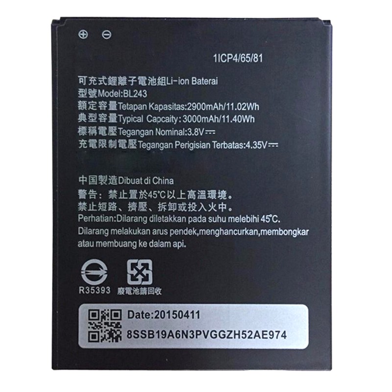 Pin Lenovo A7000, A7000 Plus (BL243) Dung Lượng 3000mAh