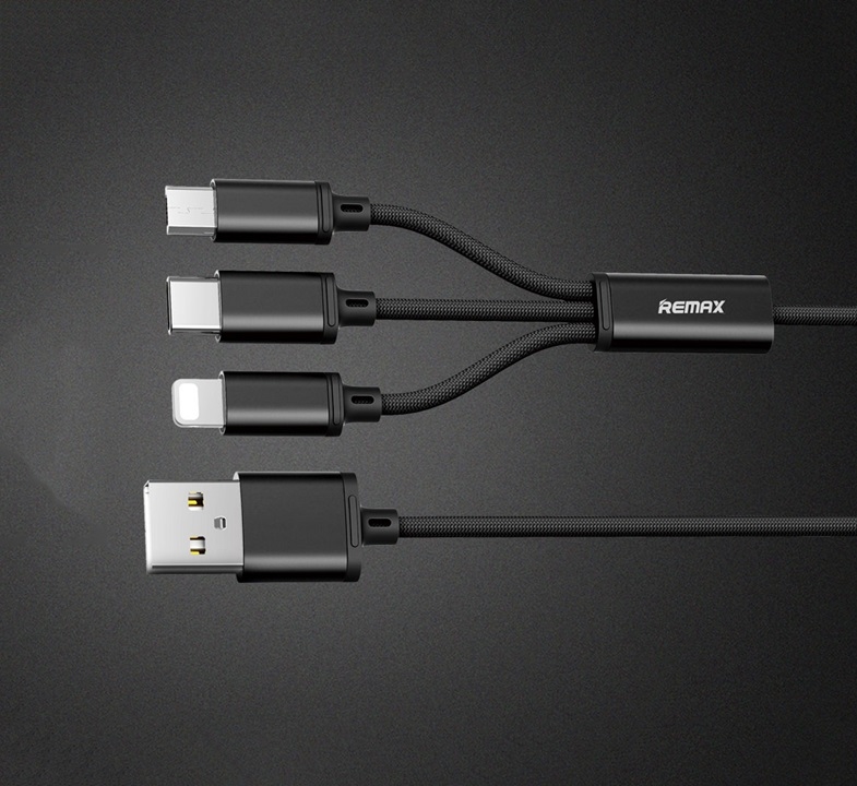 Cáp sạc Remax RC-131th - Cáp sạc 3 trong 1 Lightning, Micro USB, Type C