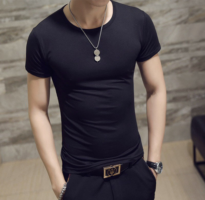 [ Xả Kho Bán Lỗ ] Áo phông nam cộc tay cổ tròn chất vải cotton thun lạnh dáng body thấm hút mồ hôi tốt ( 5 màu 4 size ) ( IV )
