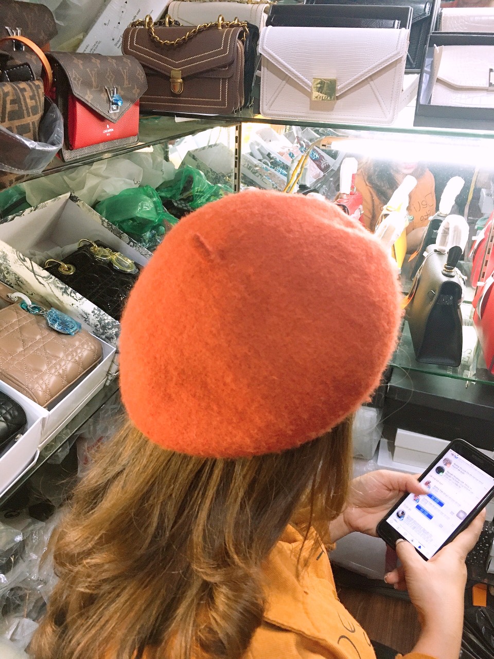 Mũ dạ bê rê nữ hàng loại 1