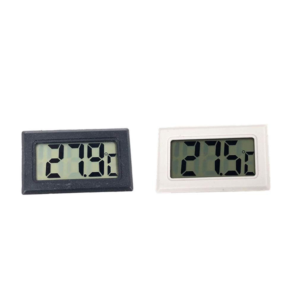 Ziqqucu  Embedded Digital Thermometer with Built-in Probe and LR44 Battery Black Rectangular Thermometer Hygrometer Aquarium Temperature Humidity Meter