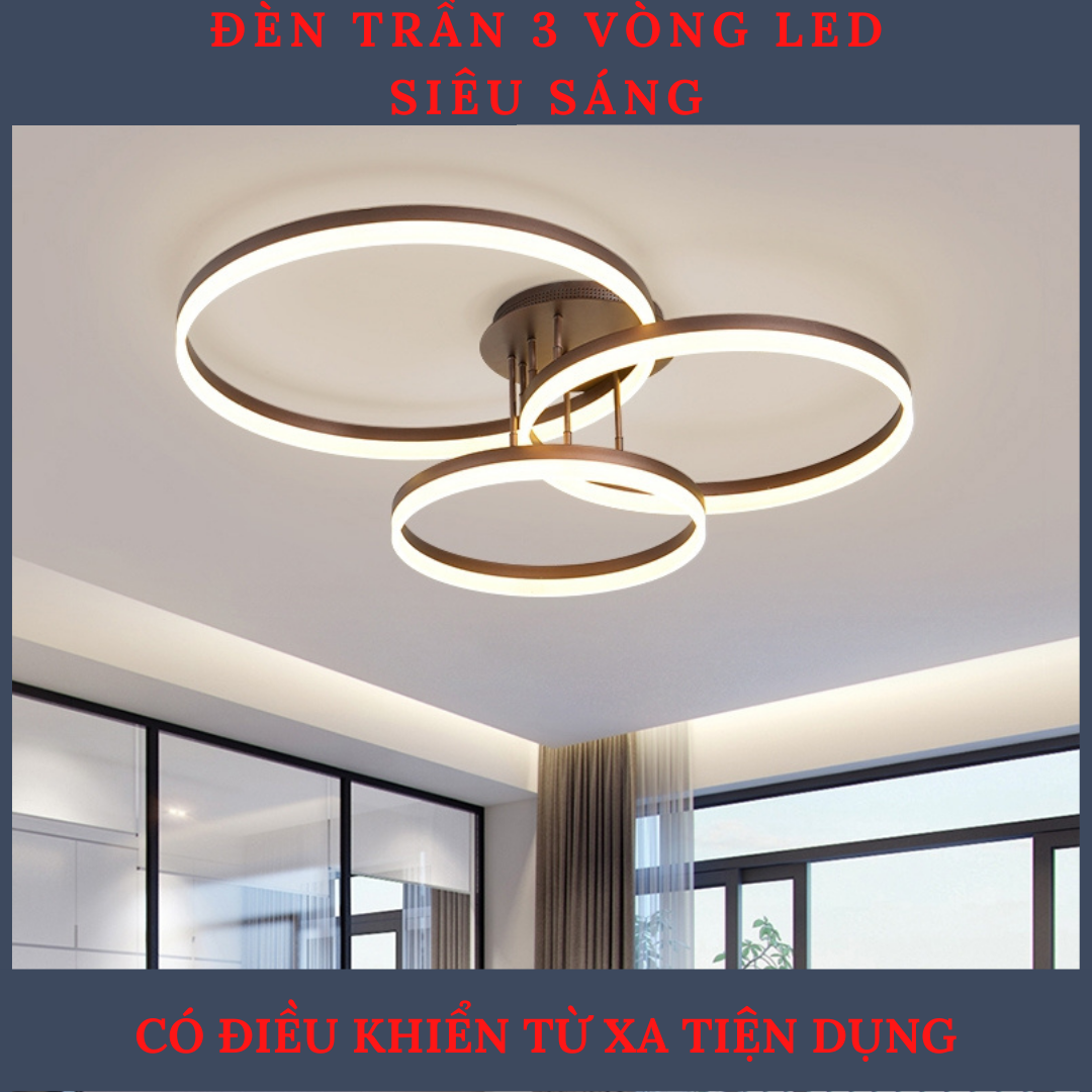 [Bảo Hành 2 Năm]Đèn Trần LED Hiện Đại Trang Trí Phòng Khách,Phòng Ngủ, Siêu Sáng Tiết Kiệm Điện-Có Điều Khiển Từ Xa 3 Chế Độ Ánh SángMSTT01