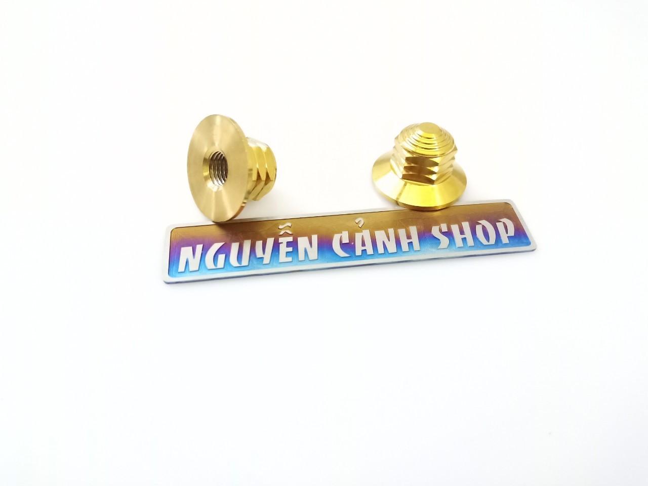 Ốc vặn phuộc sau 10li màu vàng 2 con màu vàng