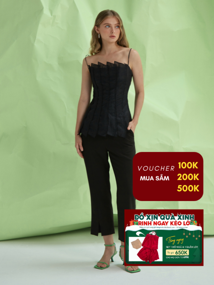 COCO SIN - Quần Ống Côn Đen Xẻ Lai