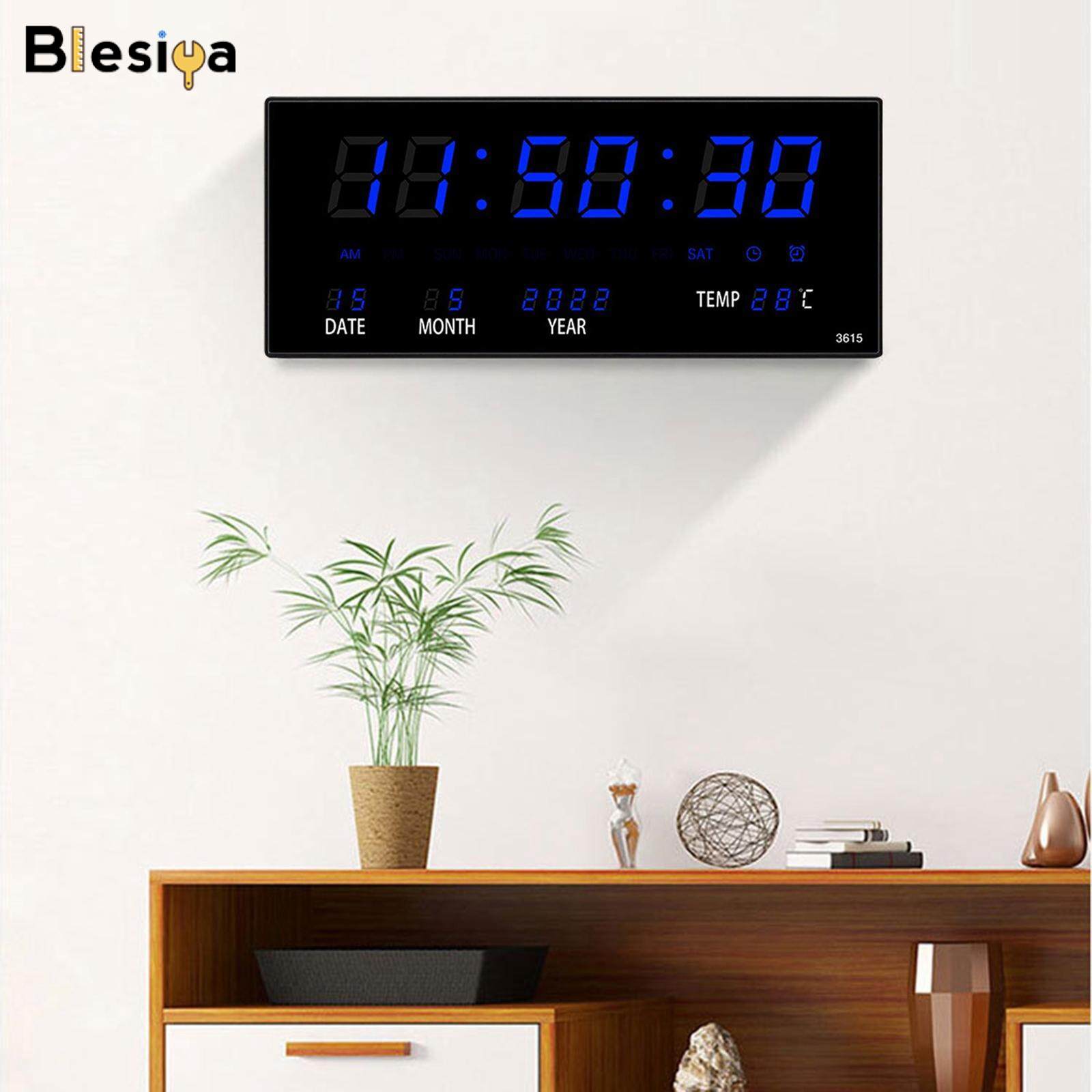 Blesiya Digital Alarm Clock with Temperature Display Date for Bedroom Elderly