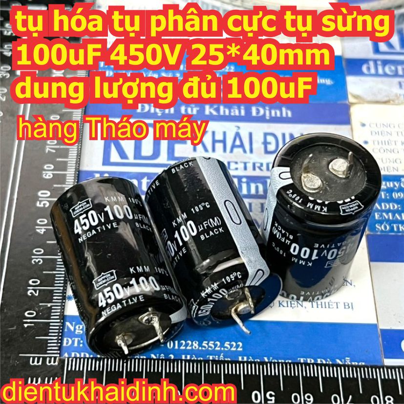 5 con tụ hóa tụ phân cực, tụ sừng 100uf 450v 2240mm kde1832