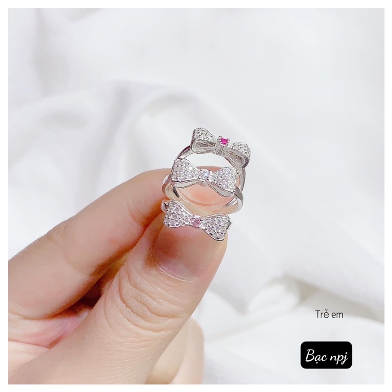 Nhẫn Nơ cho bé yêu, Nhẫn Bạc Ta cho bé - Bạc npj