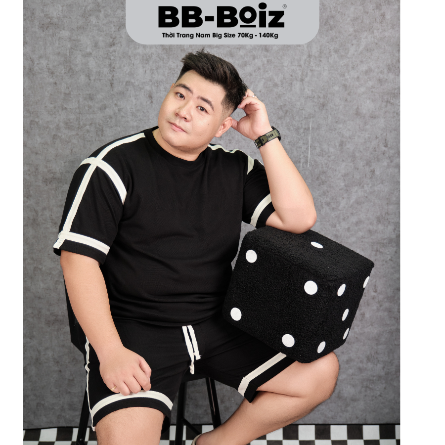 Set đồ bộ nam viền bb - boiz | big size 80kg - 130kg
