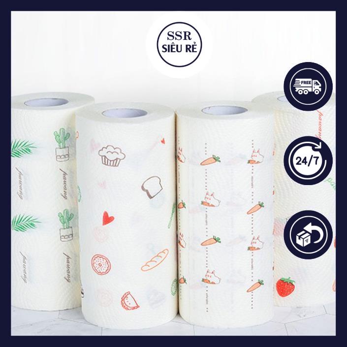 Cuộn Khăn Giấy Thấm Dầu Mỡ Hình Củ Quả Dễ Thương