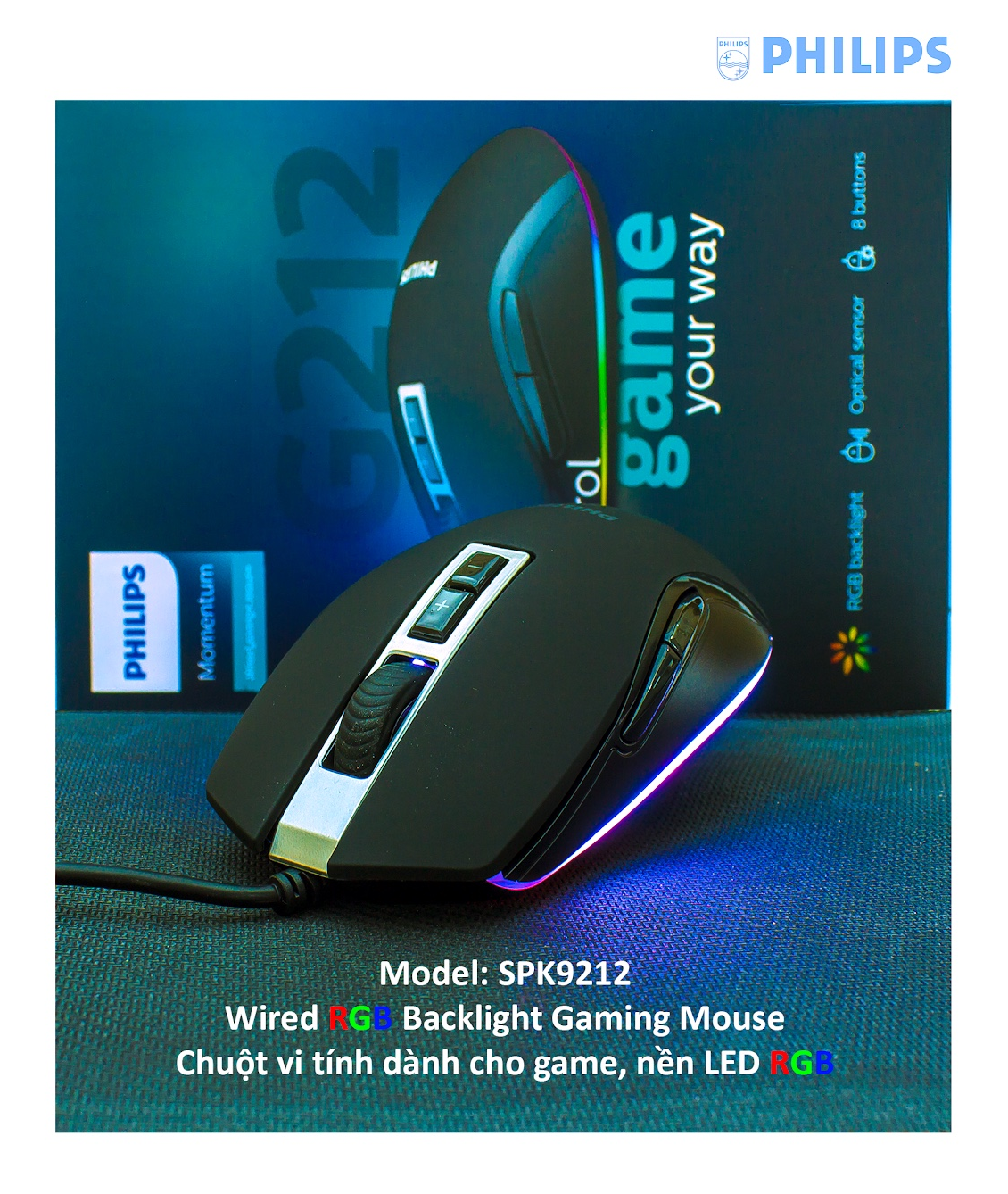 [HCM]Chuột SPK9212 Gaming Philips RGB (G200)