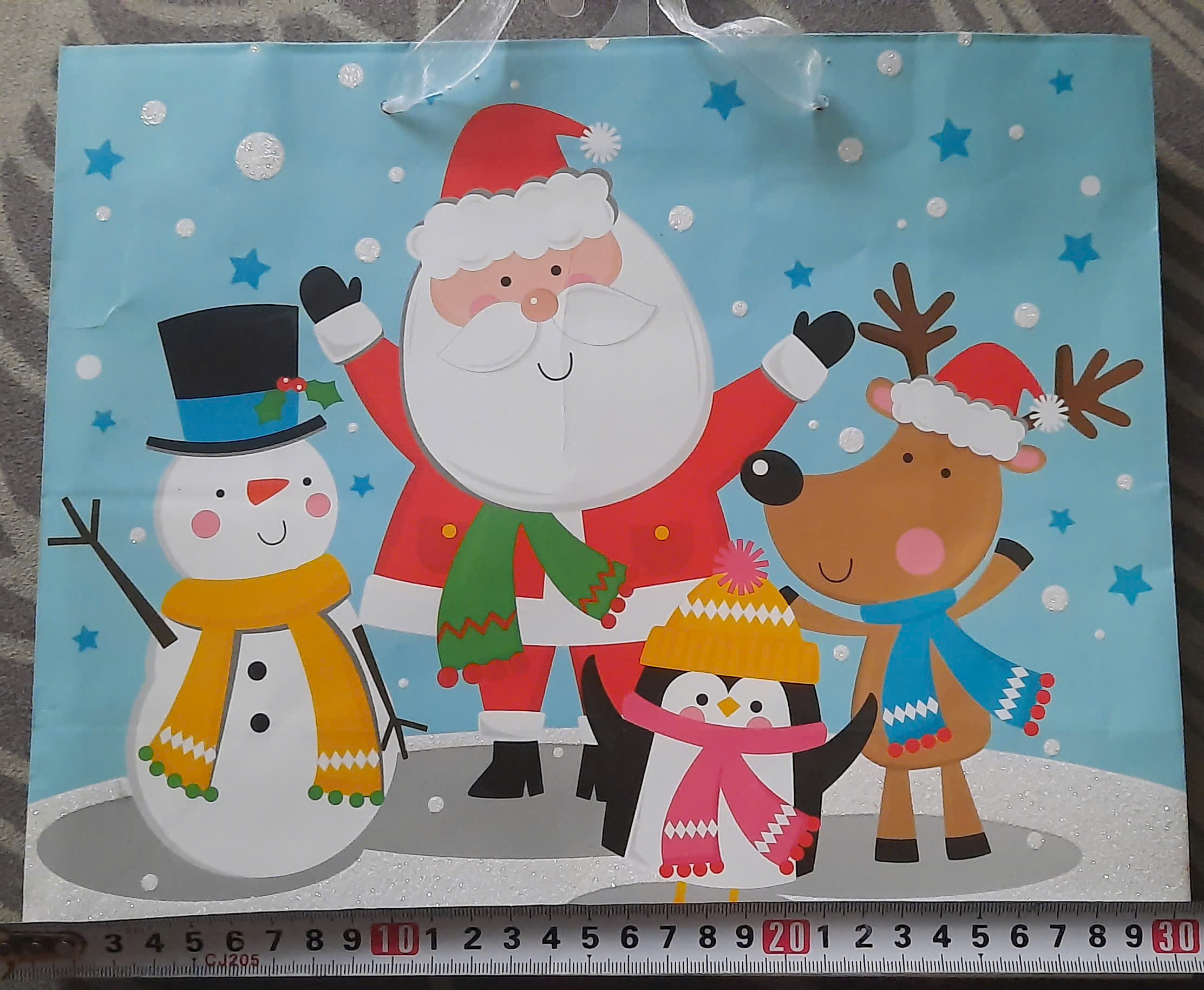 Túi giấy họa tiết Noel, túi đựng quà tặng Giáng Sinh, túi quà tặng nhiều màu sắc 30x25x10cm