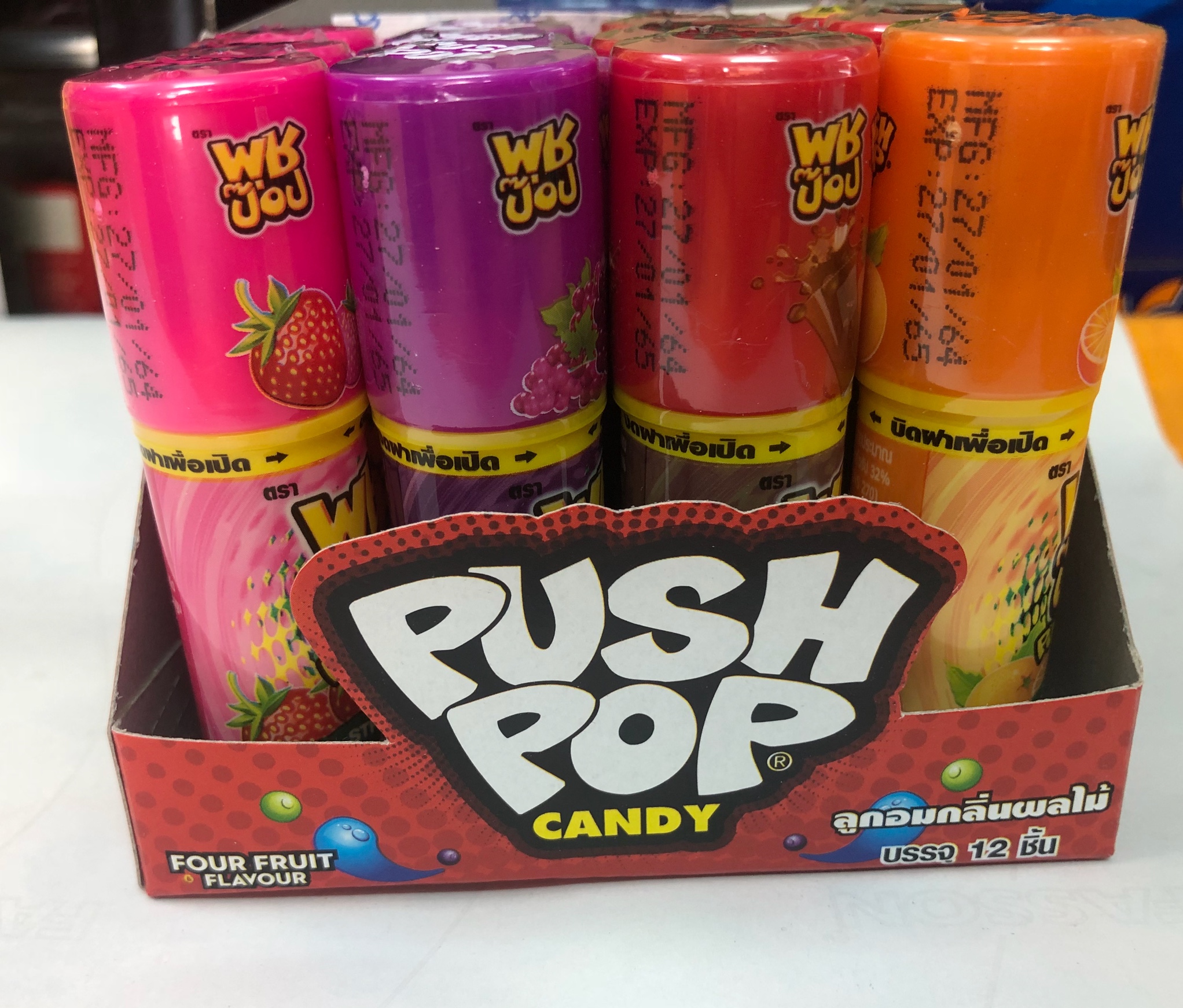[HCM]Lốc 12 cây Kẹo son môi Push Pop Candy Thái Lan