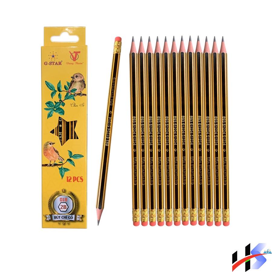Hộp 12 Cây Bút Chì Gỗ 2B G Star No.018, Màu Chì Đậm, Chuốt Không Gãy - VPP No.1