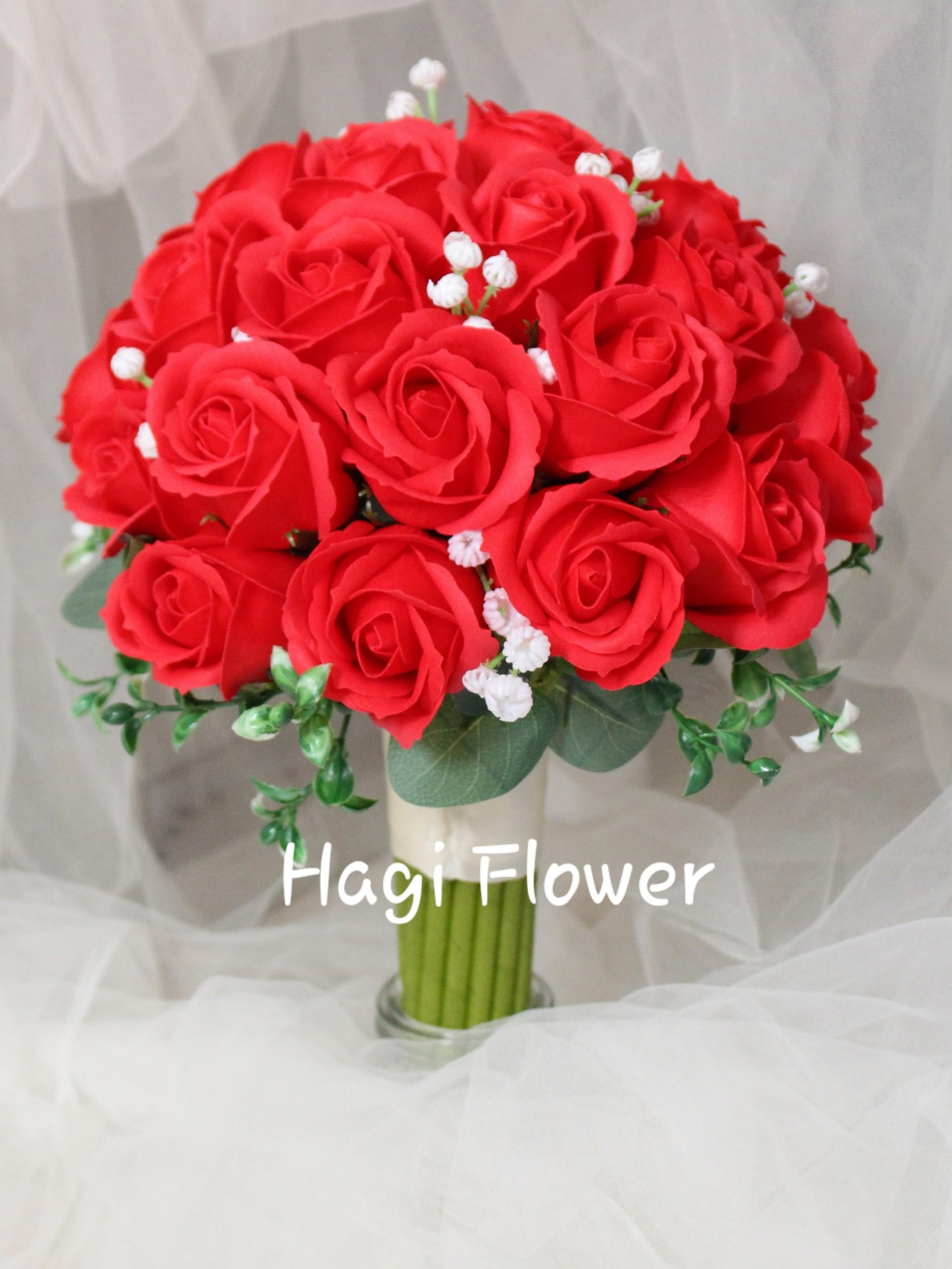[HCM]Hoa cưới cầm tay hoa sáp thơm Loving