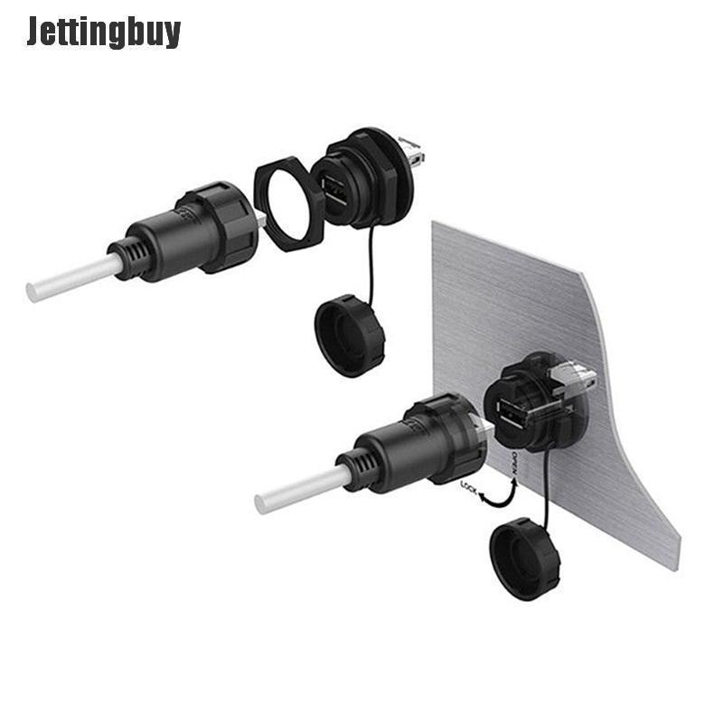 Jettingbuy USB Female Socket Plug Panel Mount Adapter USB 3.0 Waterproof Connector IP68 U1:USB 2.0