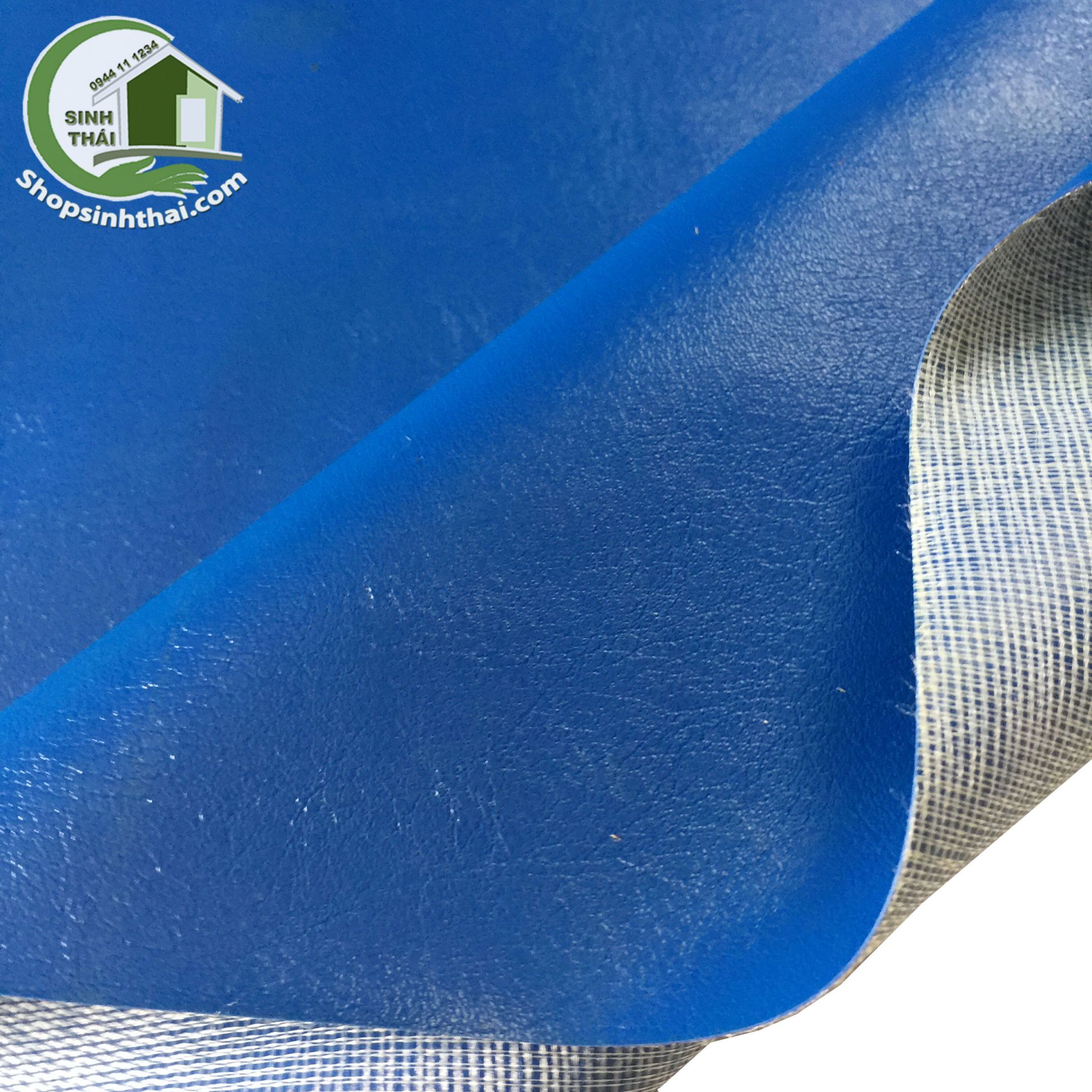 [HCM]Vải da simili PVC màu xanh dương có vân - vải giả da may túi làm dép bọc ghế sofa - [ 1 mét x khổ 140cm ]