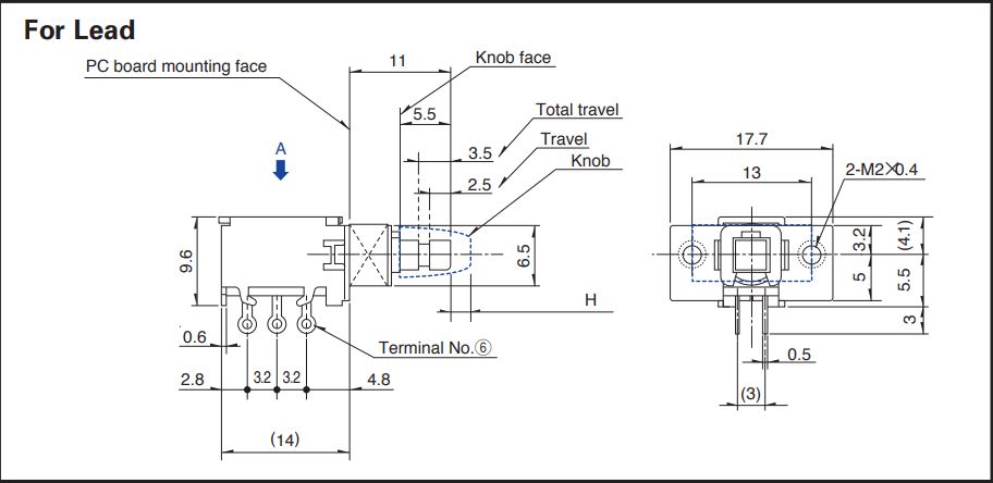 Công Tắc Bật Tắt 6 Chân SPPJ222200 ( Công Tắc Giữ 6 Chân)