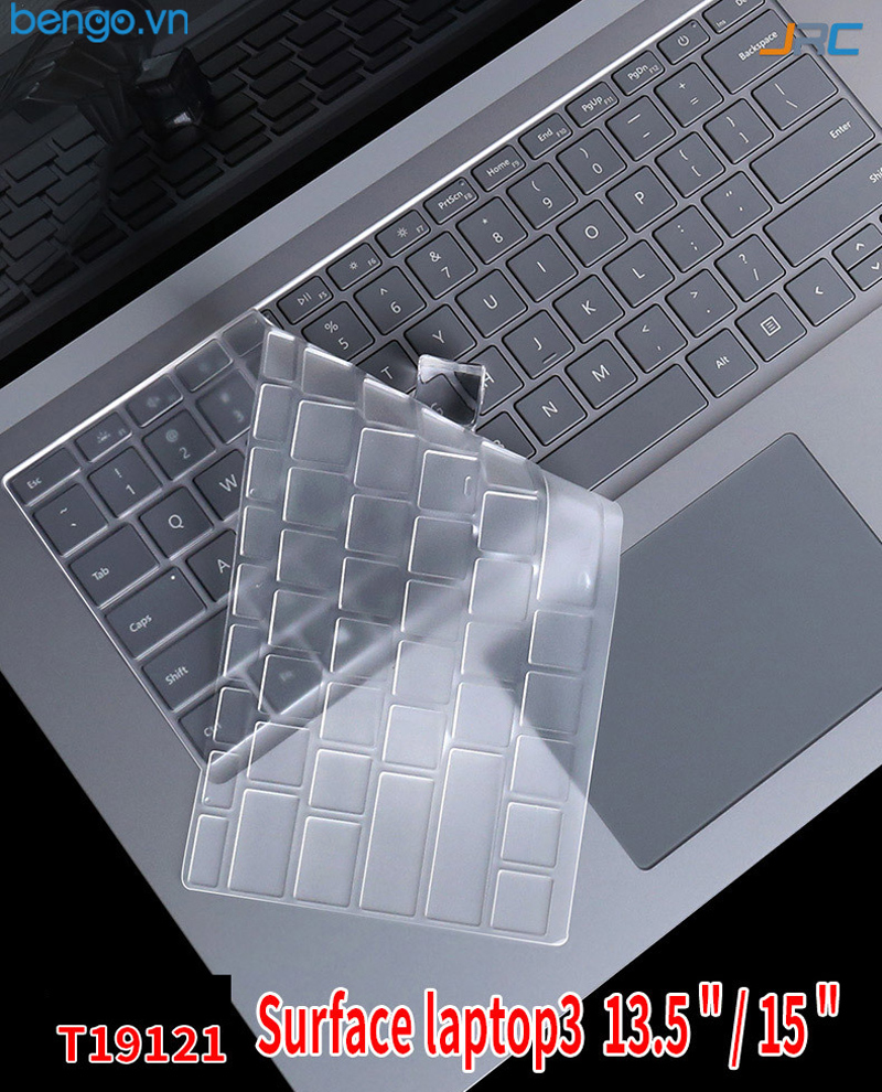 Phủ phím silicone microsoft surface pro 7+/7/6/5/4/pro 8/pro x/ laptop go/laptop 2/3 13/15" jrc trong suốt