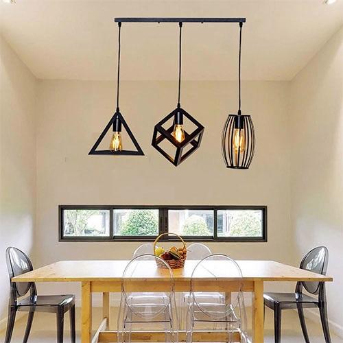 Bộ đèn thả 3 khối hình học đã bao gồm bóng led