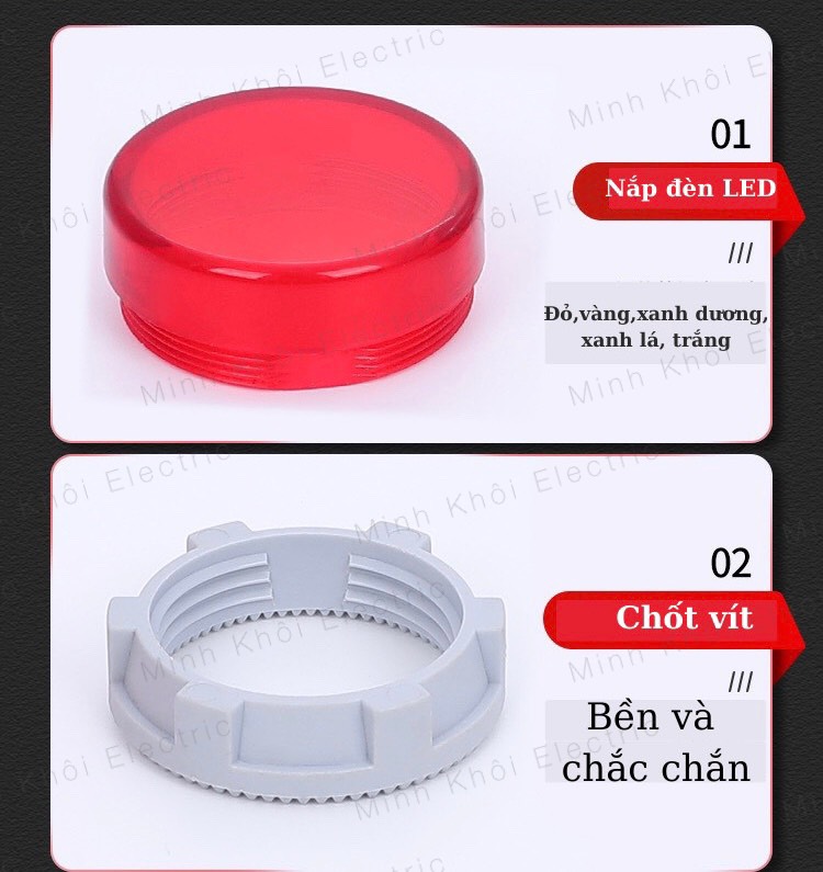 Đèn báo nhiệt độ phi 22, đèn nhiệt độ, đèn báo tủ điện
