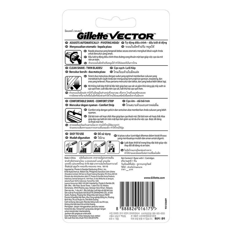 Dao Cạo Râu Gillette Vector Plus Kèm 1 Đầu Thay Vector Plus 1 Up