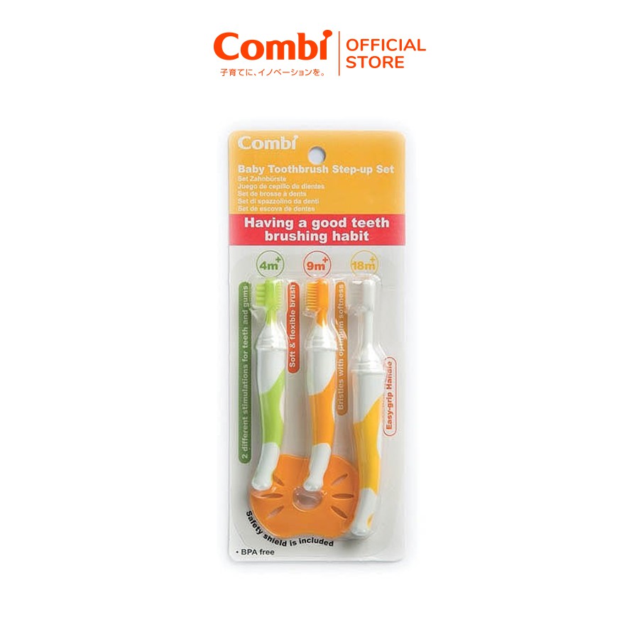 Bộ bàn chải đánh răng bước 1,2,3