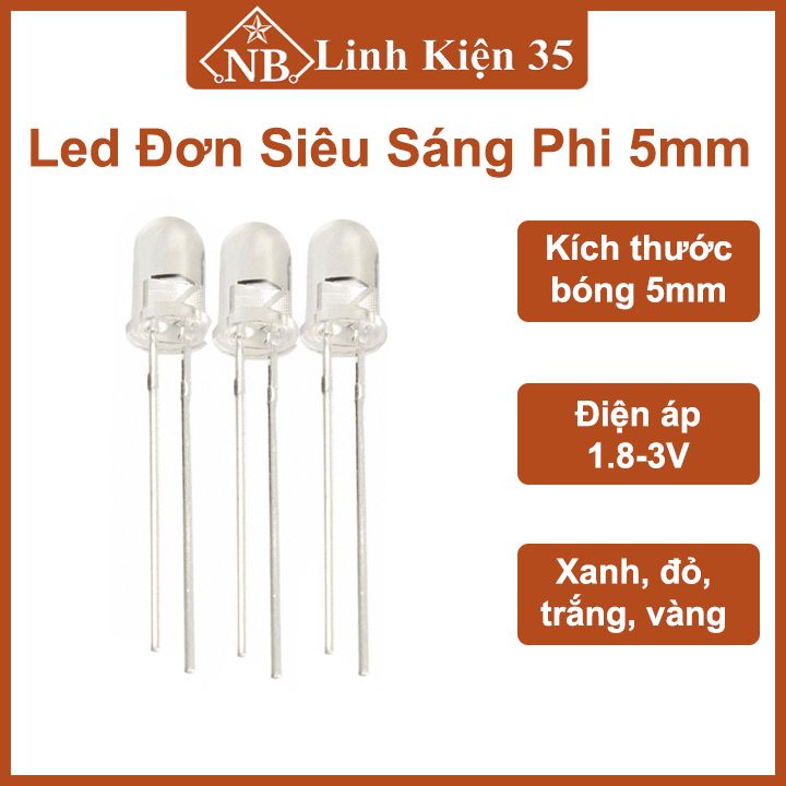 Gói 10 con led siêu sáng phi 5