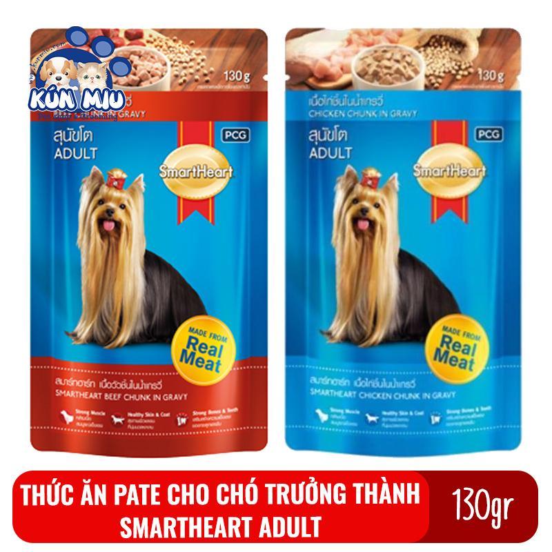 Thức Ăn Pate Cho Chó Trưởng Thành Trên 1 Tuổi Smartheart Adult Gói 130Gr