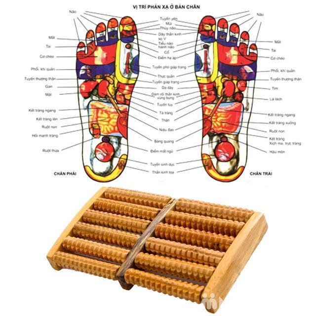 Dụng Cụ Massage Chân 5 Bàn Bằng Gỗ