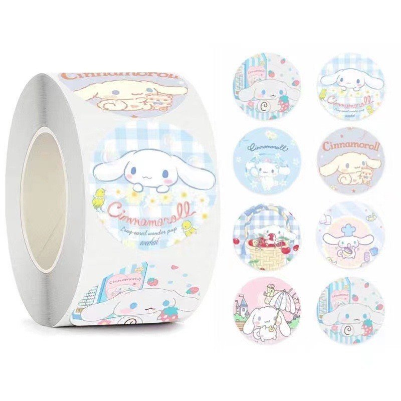 Cuộn 500 tem Sticker Sanrio dễ thương - 2.5cm