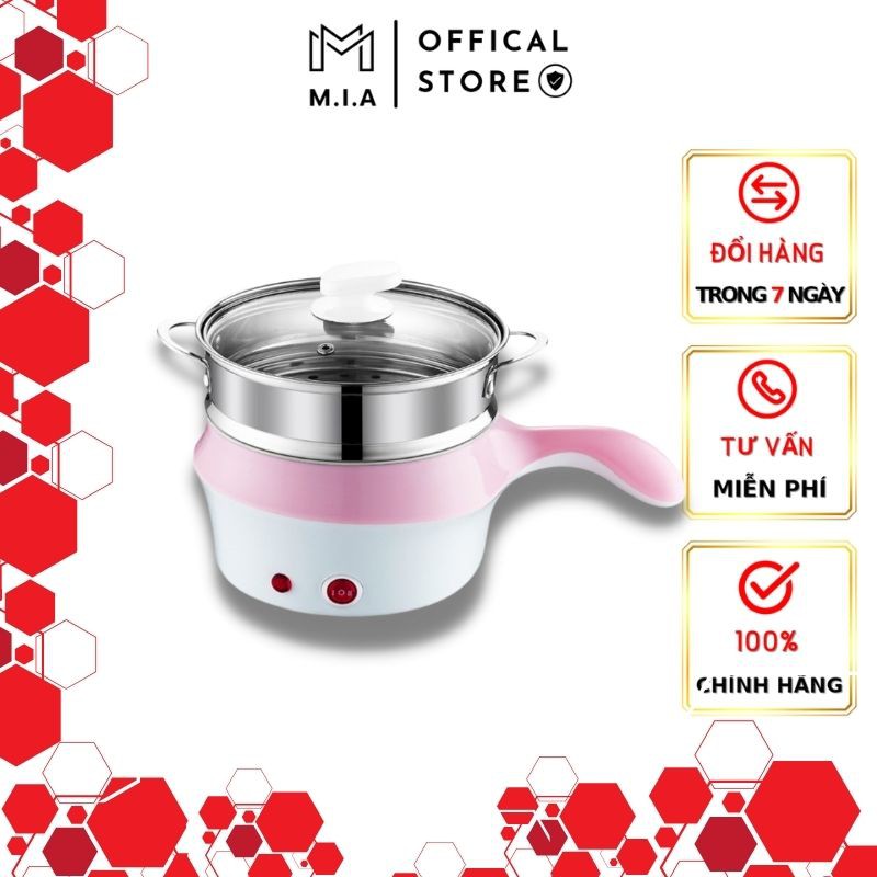 Nồi lẩu điện mini kèm hấp dán chiên