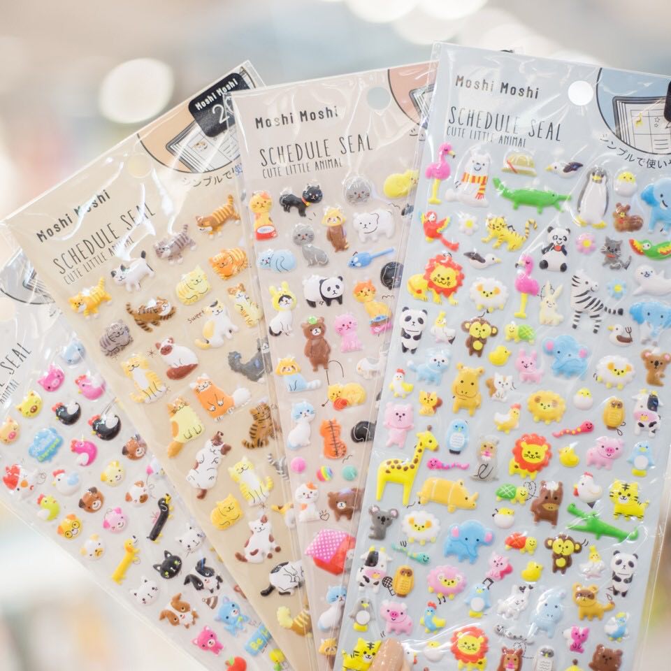 [HCM]Sticker trang trí sổ tay sổ nhật ký Moshi Moshi Thái Lan