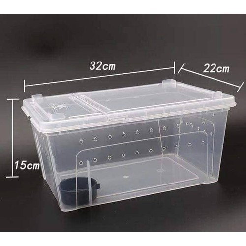 [HCM]Hộp nuôi bò sát loại size to (32*22*15cm - Màu : đen & trắng)