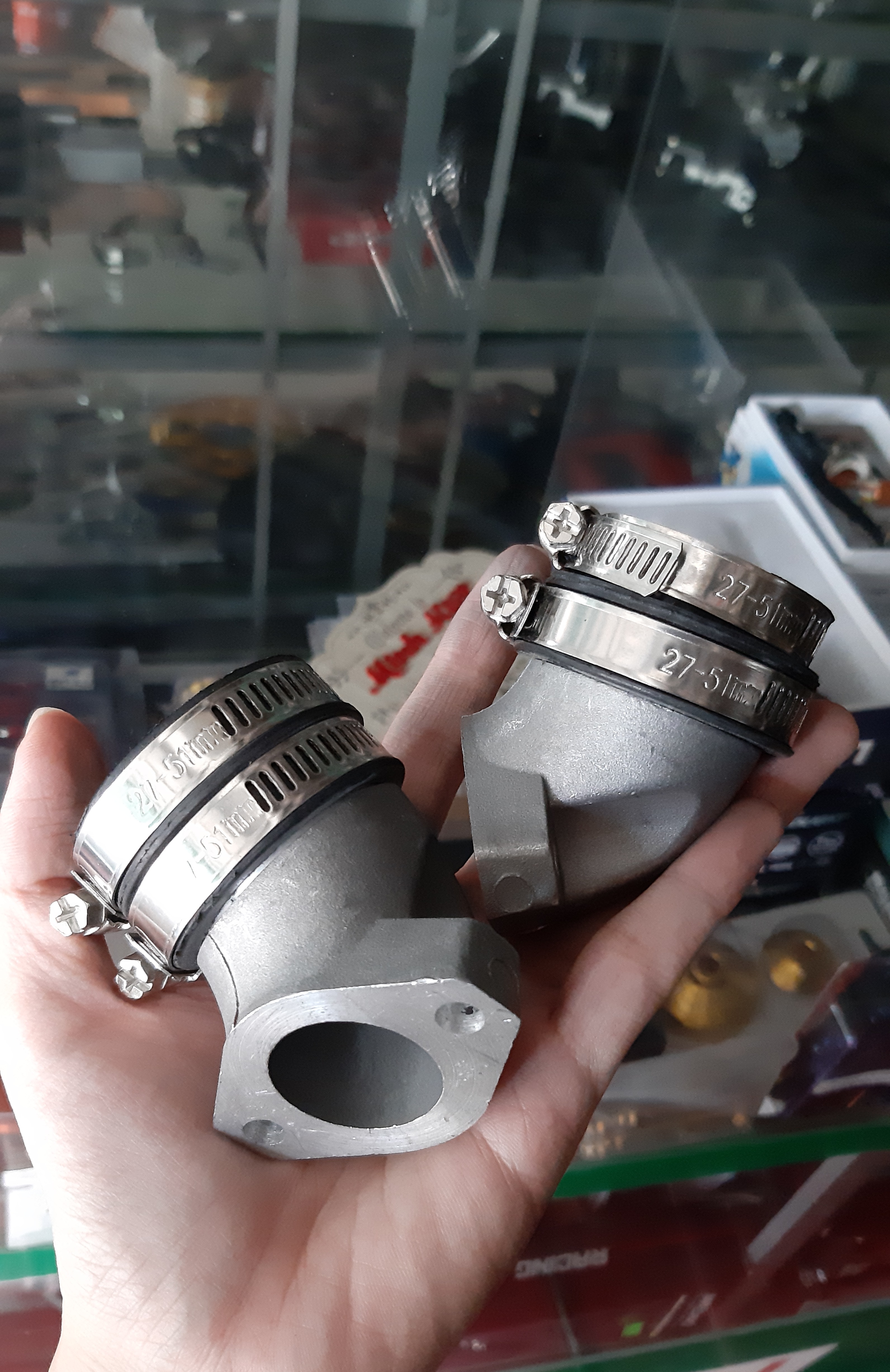 CO XĂNG NHÔM CÓ KHÚC NỐI CAO SU KÈM CỔ DÊ GẮN BÌNH XĂNG ĐỘ