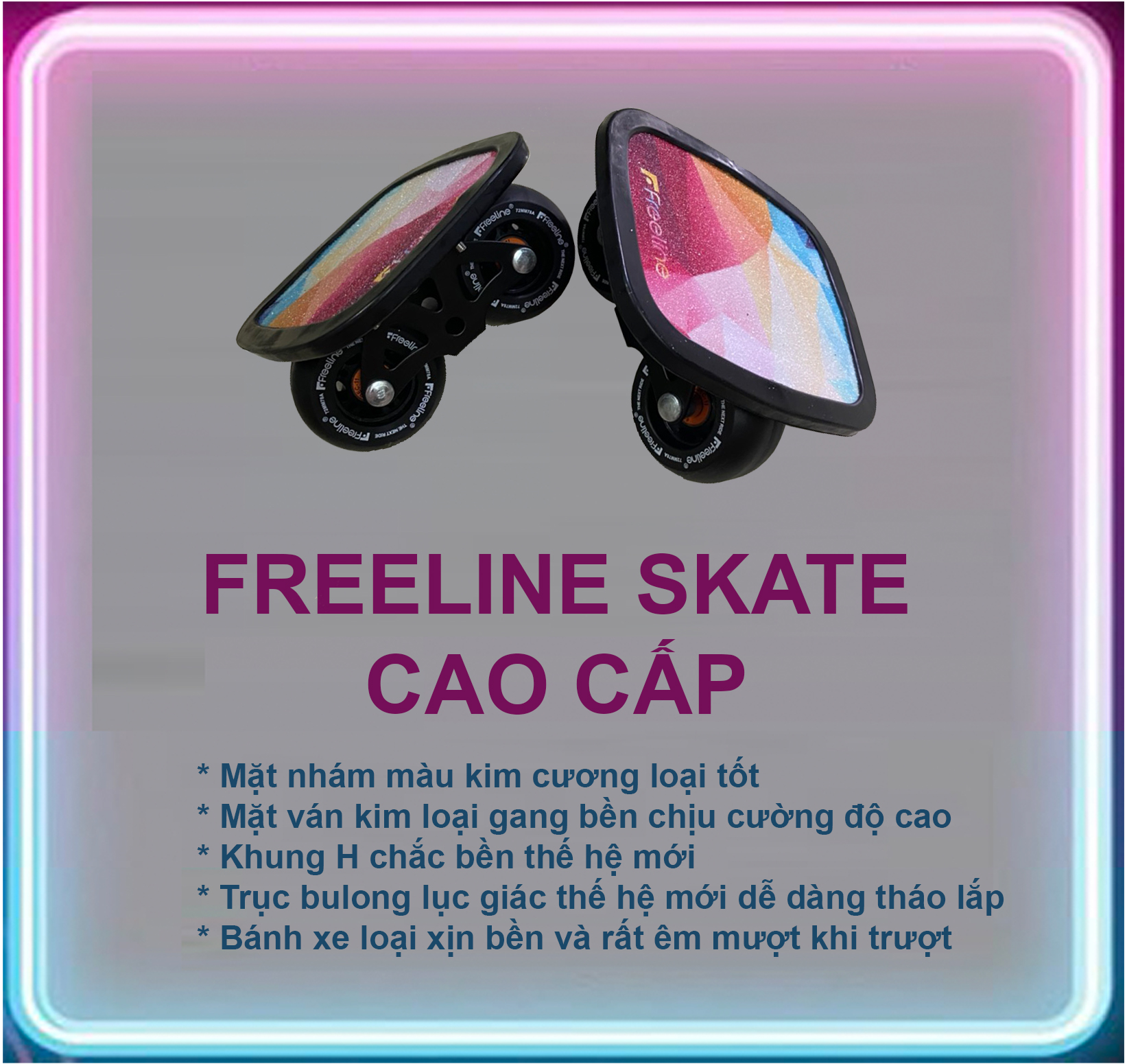[FREELINE] VÁN TRƯỢT FREELINE SKATE SẮT THẾ HỆ MỚI - KHUNG H (BÁNH XỊN SIÊU BỀN VÀ ĐẸP)