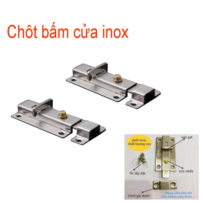 CHỐT BẤM CỬA A03 10cm - 8 cm